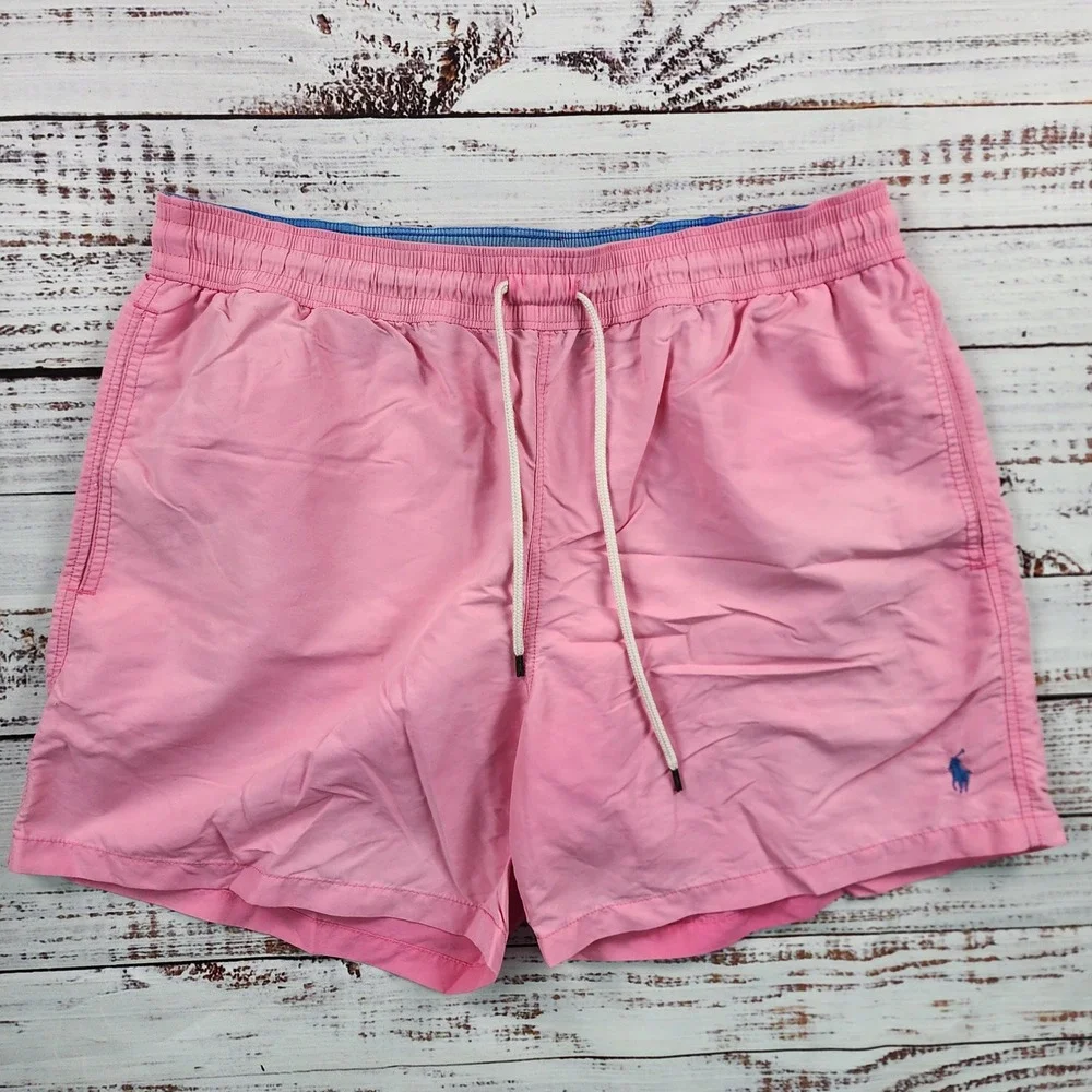 Polo Ralph Lauren Traveler‎ Swim Trunks Pink Mens XL Mesh Liner Board Shorts 6in